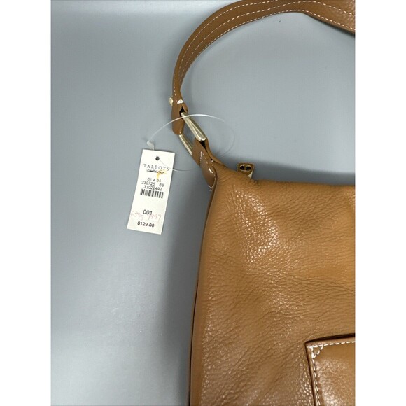 Talbots leather hand bag COGNAC brown NWT - Picture 2 of 6